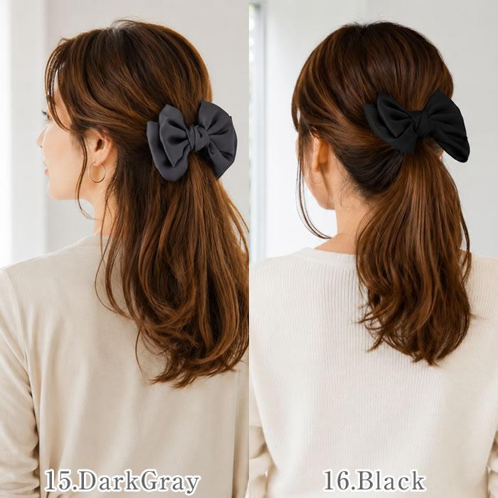 リボン バレッタ ヘアゴム ポニーフック 小さめ 卒業式 ヘア