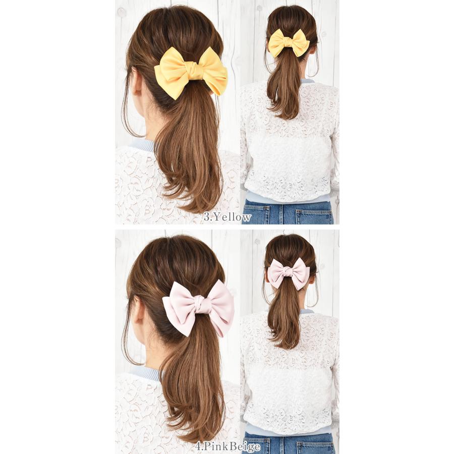 リボン バレッタ ヘアゴム ポニーフック 小さめ 卒業式 ヘア