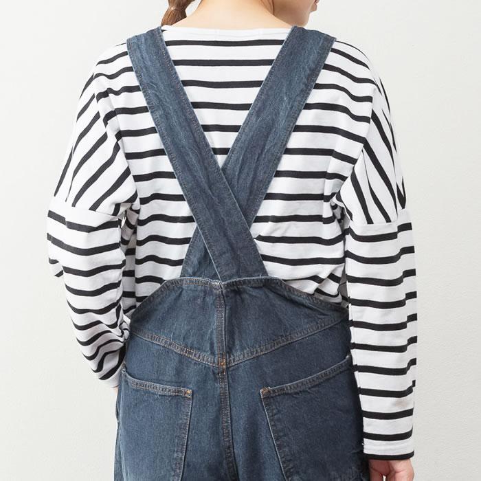 5営業日以内入荷) サロペット デニム オーバーオール ポケット ワイド