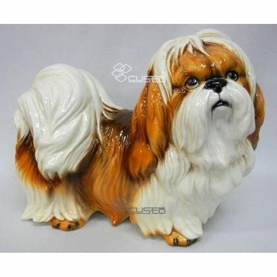 イタリア製　シーズーの置物 シーズー 置物 犬 インテリア オブジェ 陶器 オーナメント