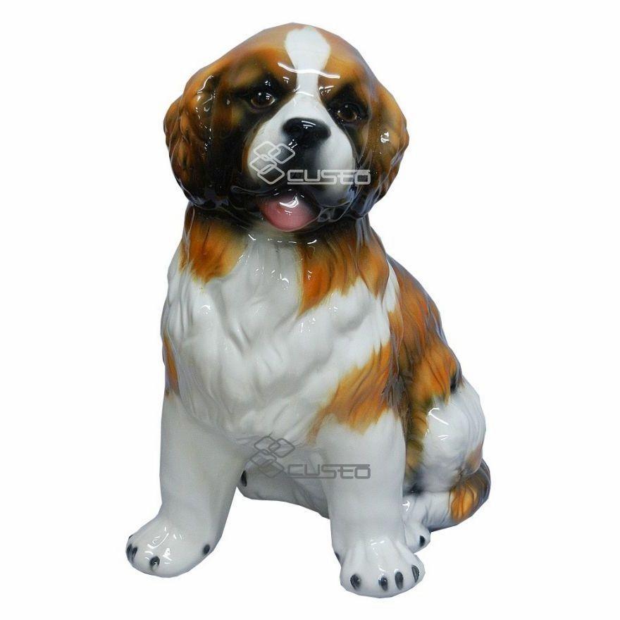 犬の陶器の置物 大型インテリア セントバーナード