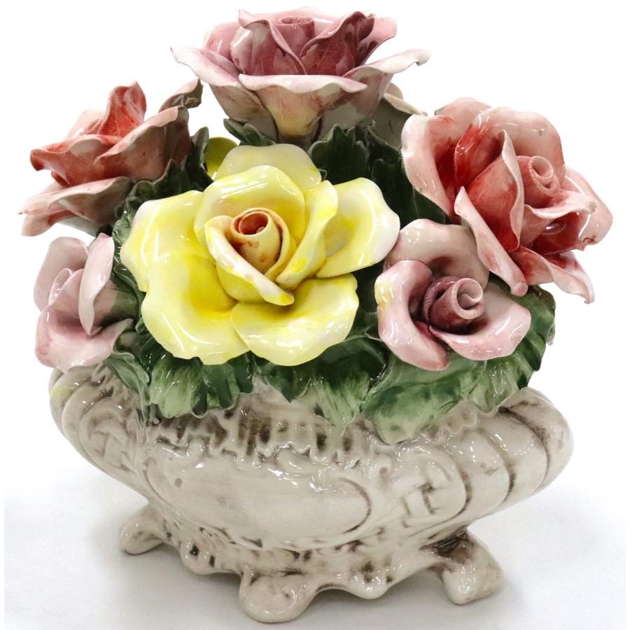 陶器 陶花 ホワイトの花 インテリア イタリア置物 イタリア雑貨 陶器 陶花 ホワイトの花 インテリア イタリア置物 イタリア雑貨