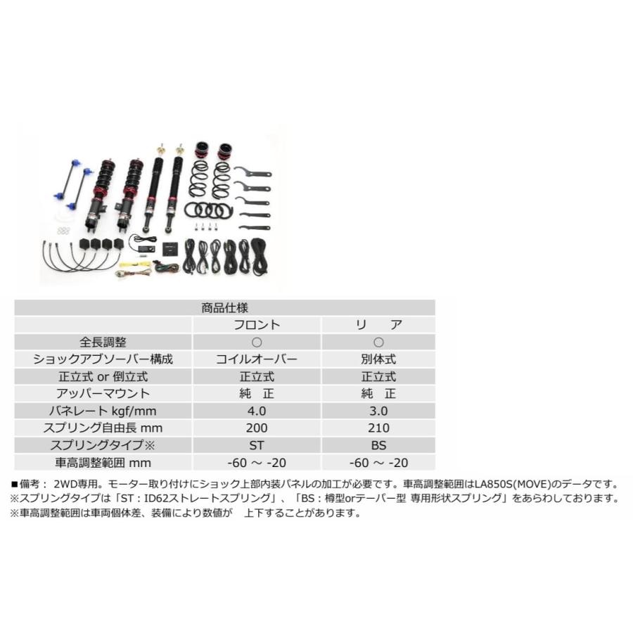 ブリッツ ステラ LA850F 車高調キット 98537 BLITZ DAMPER ZZ-R SpecDSC Plus ダンパーZZR DSCプラス