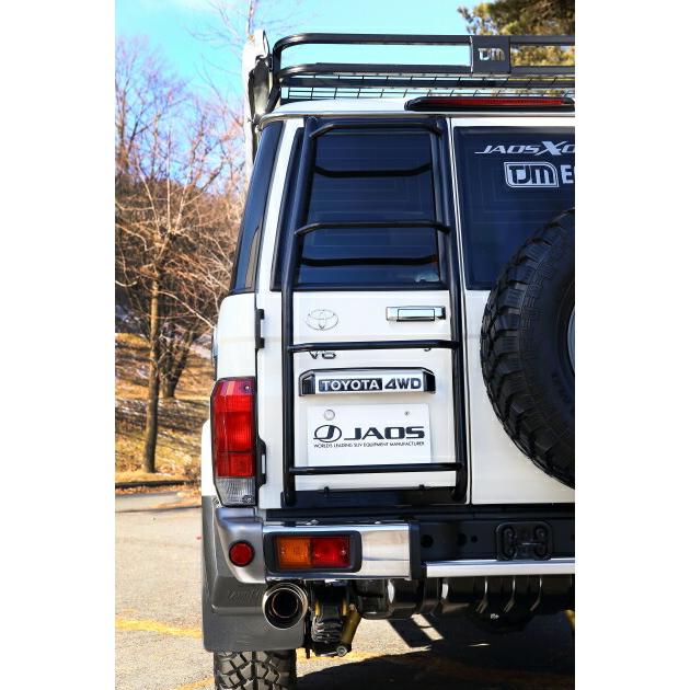 JAOS リアラダー ランクル70 GRJ76、GDJ76他 ジャオス ランドクルーザー ランクル 70系 GRJ76 リヤラダー2 ブラック