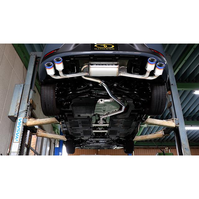 GANADOR マフラー PASION プリウス 6AA-MXWH65 R5/1- M20A-FXS 4WD Z/G センター付 左右4本出し ブルー発色 GANADOR（ガナドール） プリウス E-Four 6AA-MXWH65 マフラー PAS