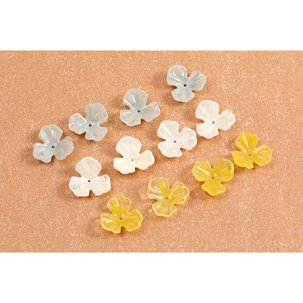 樹脂パーツ フラワー 三弁花 穴あり 23.5mm（8ヶ） : COSTUME CLUB