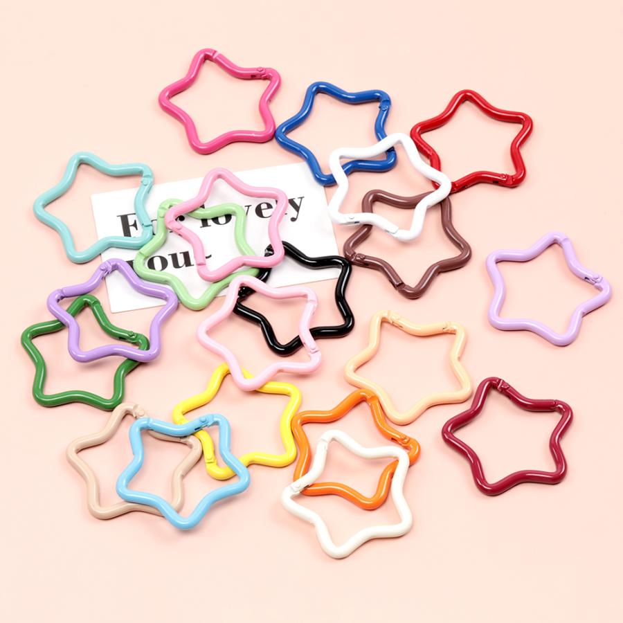 カラビナ 星型 スター キーホルダー金具 ストラップ バネ式 スプリング