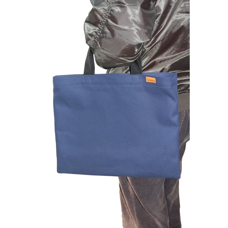 [エコライフ] A4 横型(L) マチ0cm BTO エコバッグ 日本製 想定重量3kg 弱撥水 帆布 8号 | 