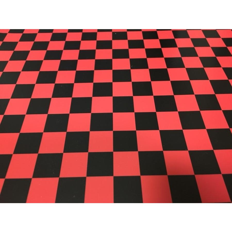 ラッピングシート 艶なし チェッカー フラッグ柄 赤 152cmx30cm 箱付