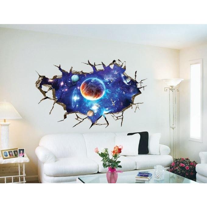 ウォールステッカー 3D トリックアート No.004 宇宙B 壁紙 インテリア