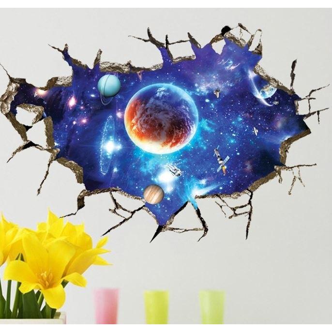 新品！30枚セット 3D ウォールステッカー 壁紙 星柄 新品 即購入ok 楽天市場】トリックアート ウォールステッカー 宇宙 インテリアシール