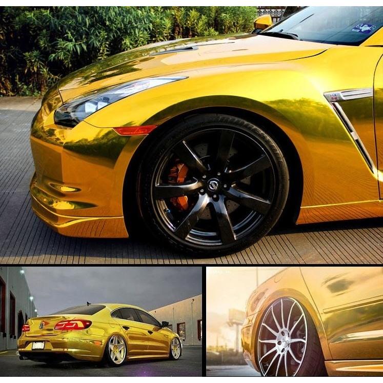 専用カーラッピングシート高品質鏡面メッキゴールド 152㎝幅×長さ30㎝を10枚 カーラッピングシート 高品質 鏡面 メッキ ゴールド 金色 152cmx30cm