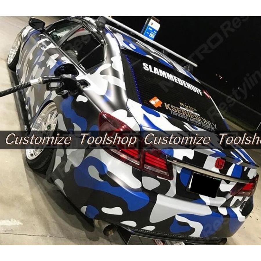 ラッピングシート 迷彩 砂漠柄 青 152cmx500cm 箱付 外装 内装 カッティングシート 5m ドレスアップ カモフラージュ ミリタリー サバゲー スキージ（ヘラ）付き_1