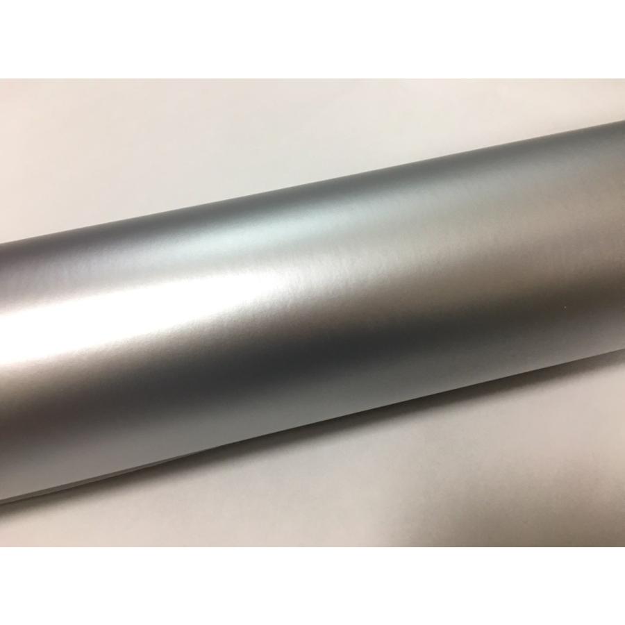 ラッピングシート マットメタリック シルバー 152cmx500cm スキージ（ヘラ）付き 箱付 アイス系 艶消し 耐熱耐水 裏溝付 内装 外装 5m 5メートル_1