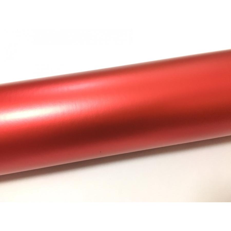 ラッピングシート マットメタリック レッド 152cmx500cm スキージ（ヘラ）付き 箱付 アイス系 艶消し 耐熱耐水 裏溝付 内装 外装 5m 5メートル_1