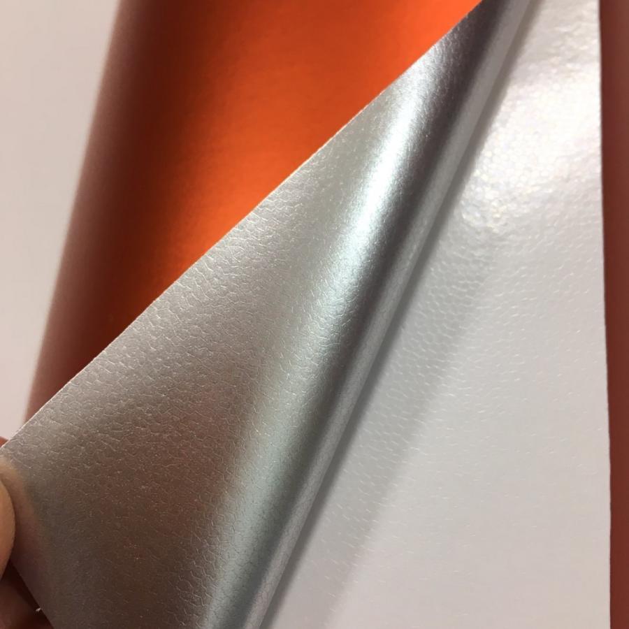 ラッピングシート マットメタリック オレンジ 152cmx500cm スキージ（ヘラ）付き 箱付 アイス系 艶消し 耐熱耐水 裏溝付 内装 外装 5m 5メートル_2