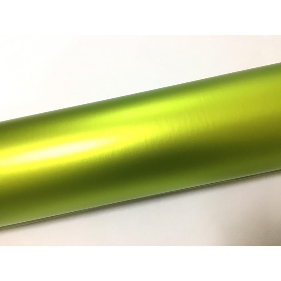 ラッピングシート マットメタリック 蛍光イエロー 152cmx500cm スキージ（ヘラ）付き 箱付 アイス系 艶消し 耐熱耐水 裏溝付 内装 外装 5m 5メートル_1