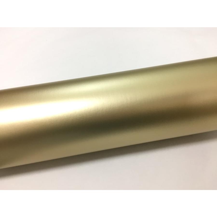 ラッピングシート マットメタリック シャンパンゴールド 152cmx500cm スキージ（ヘラ）付き 箱付 アイス系 艶消し 耐熱耐水 裏溝付 内装 外装 5m 5メートル_1