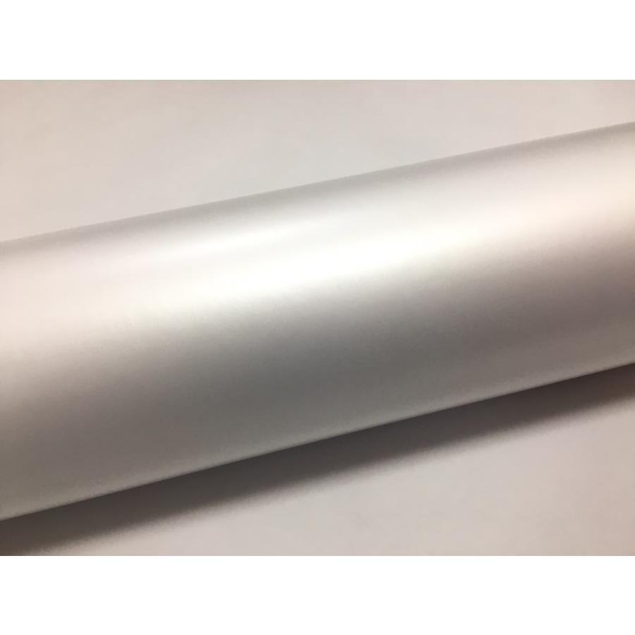 ラッピングシート マットメタリック ホワイト 152cmx500cm スキージ（ヘラ）付き 箱付 アイス系 艶消し 耐熱耐水 裏溝付 内装 外装 5m 5メートル_1