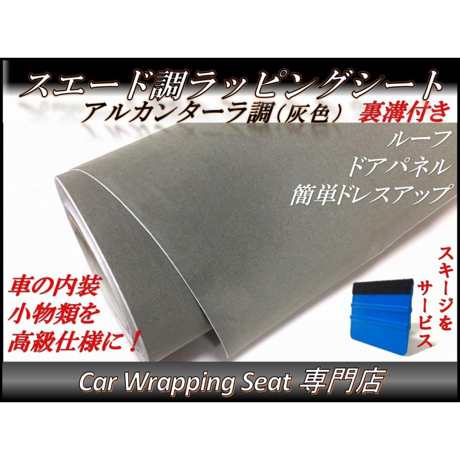 ラッピングシート アルカンターラ 高級 スエード グレー 灰色 135cmx400cm 箱付 外装 内装 車内 起毛 カッティングシート スキージ(ヘラ)付き 4m 4メートル