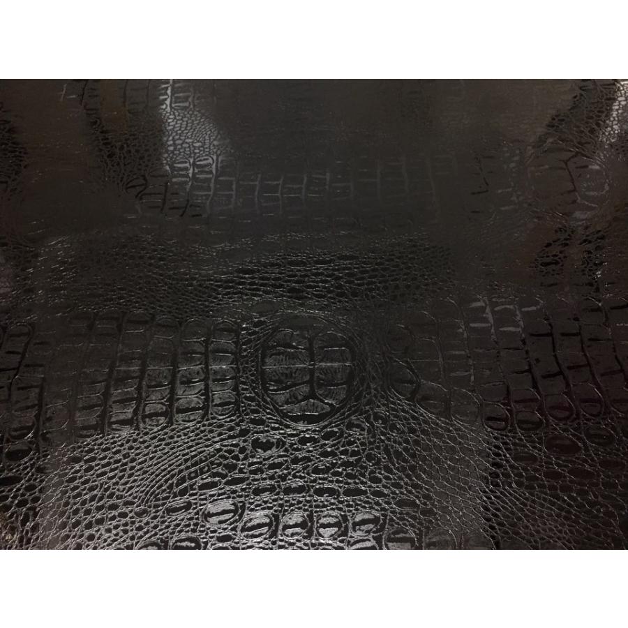 ラッピングシート ワニ 革調 鰐 クロコダイル ブラック 黒 150cmx30cm
