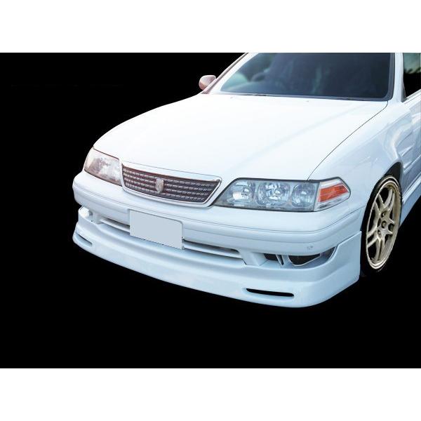 【値下げ】Jzx100 マーク２　社外エアロフロントリップ  白 マークII JZX100 フロントハーフ 前期 エアロ FRP 未塗装 社外品 MARK