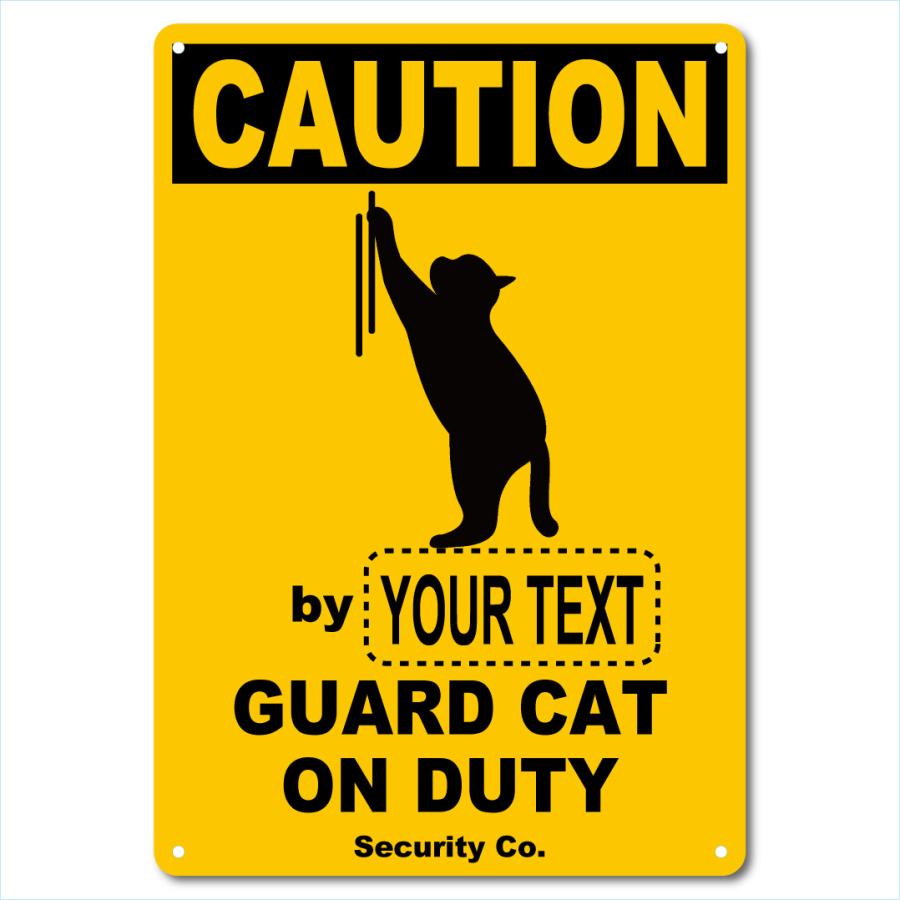 カスタム 名入れ CAT ON DUTY アルミサインプレート 36cm＊25cm「爪とぎ」 |  | 01