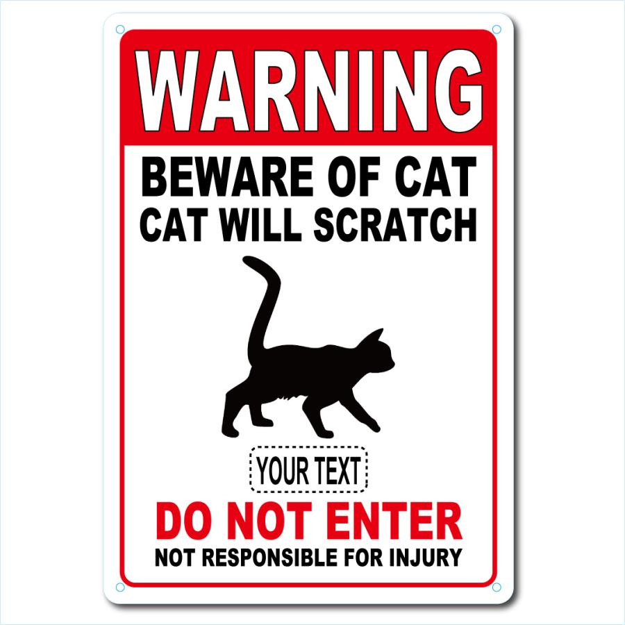 カスタム 名入れ BEWARE OF CAT アルミサインプレート 36cm＊25cm「パトロール」 |  | 01