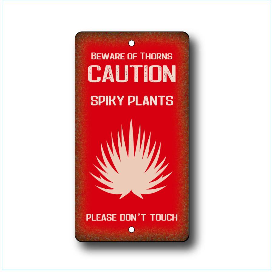 ガーデンサインプレート ドライガーデン 23cm＊12.5cm 「SPIKY PLANTS 縦RD」 | 