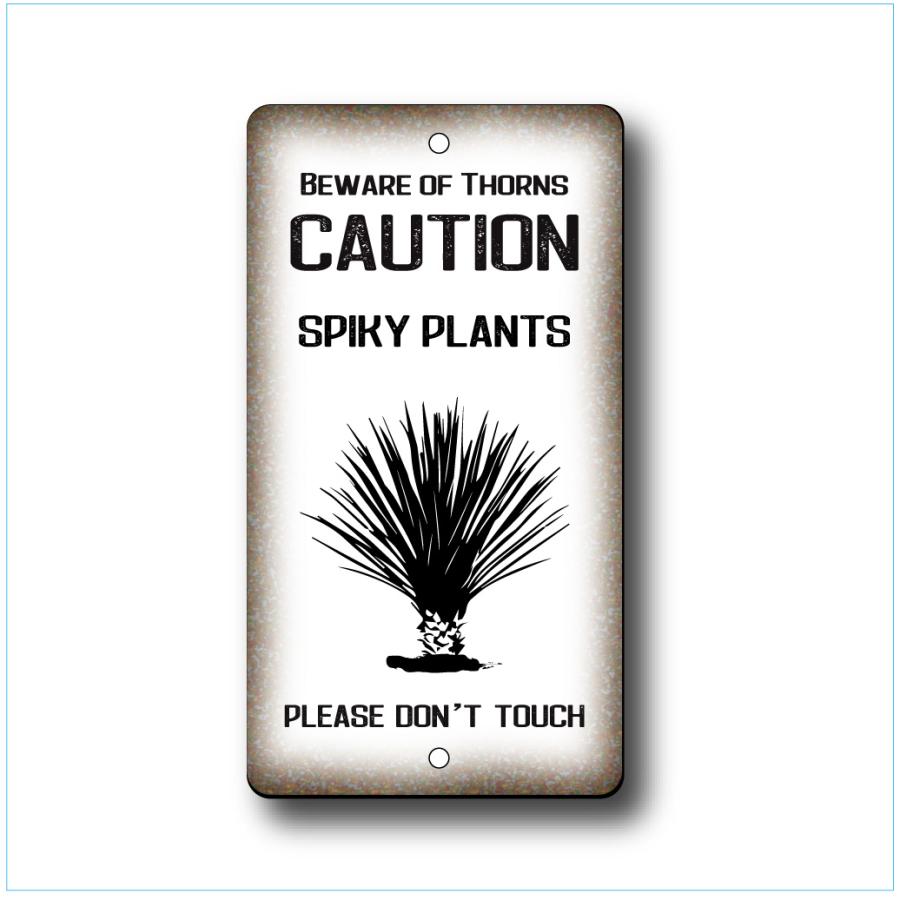 ガーデンサインプレート ドライガーデン 23cm＊12.5cm 「SPIKY PLANTS 縦WH」 | 