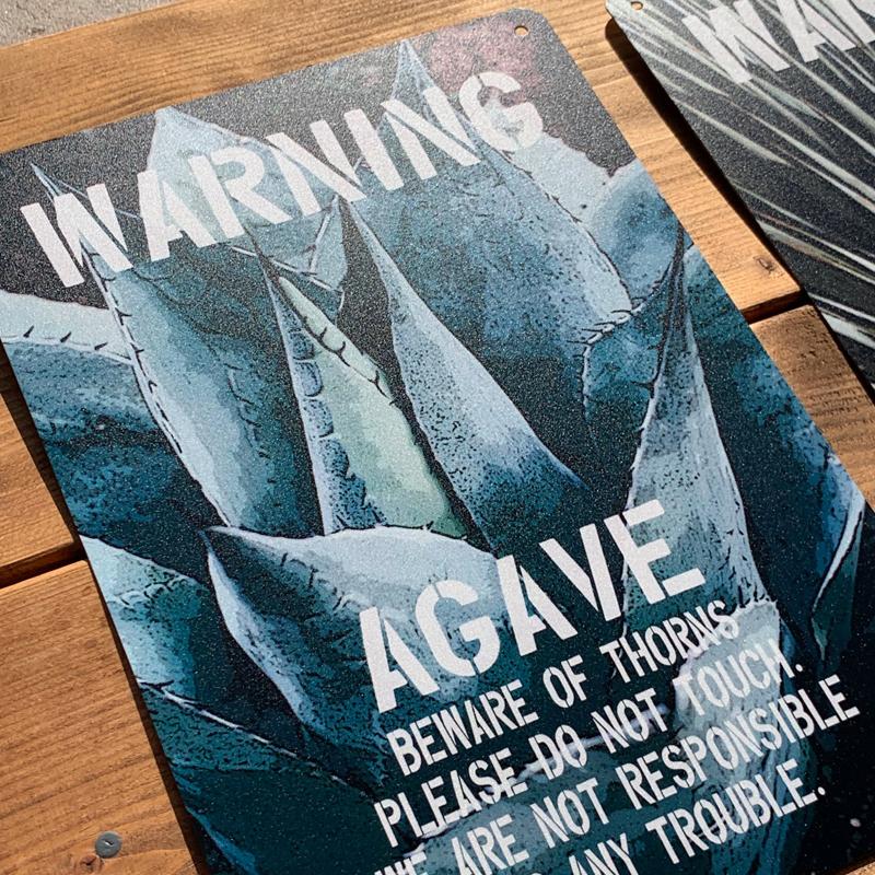 ガーデンサインプレート ドライガーデン 36cm＊25cm WARNING AGAVE |  | 02