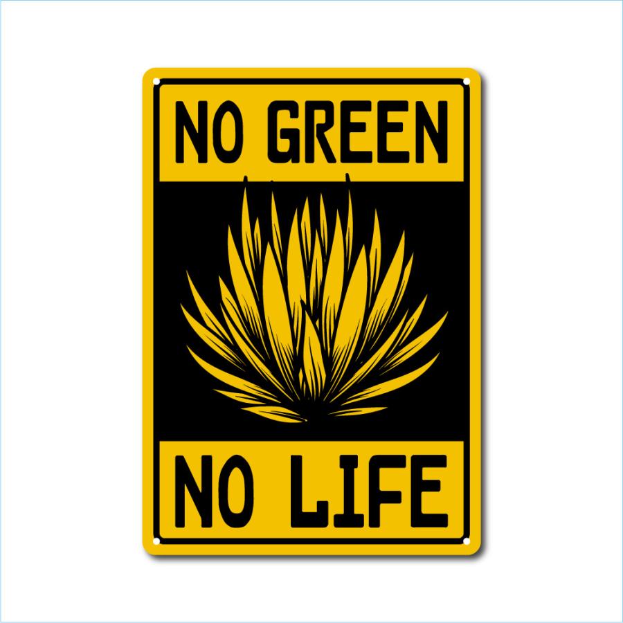 ガーデンサインプレート ドライガーデン 36cm＊25cm NO GREEN NO LIFE C | 