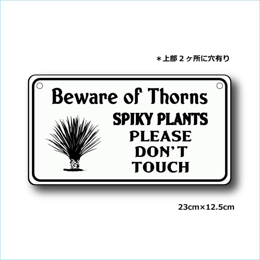 ガーデンサインプレート ドライガーデン 23cm＊12.5cm 「SPIKY PLANTS 横WH」 |  | 01