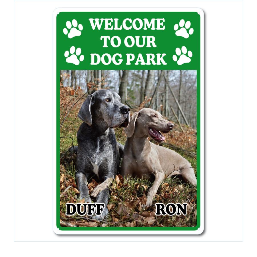カスタム オリジナル ドッグ パーク サインプレート Welcome  54cm＊36cm「DOG PARK GR」 | 