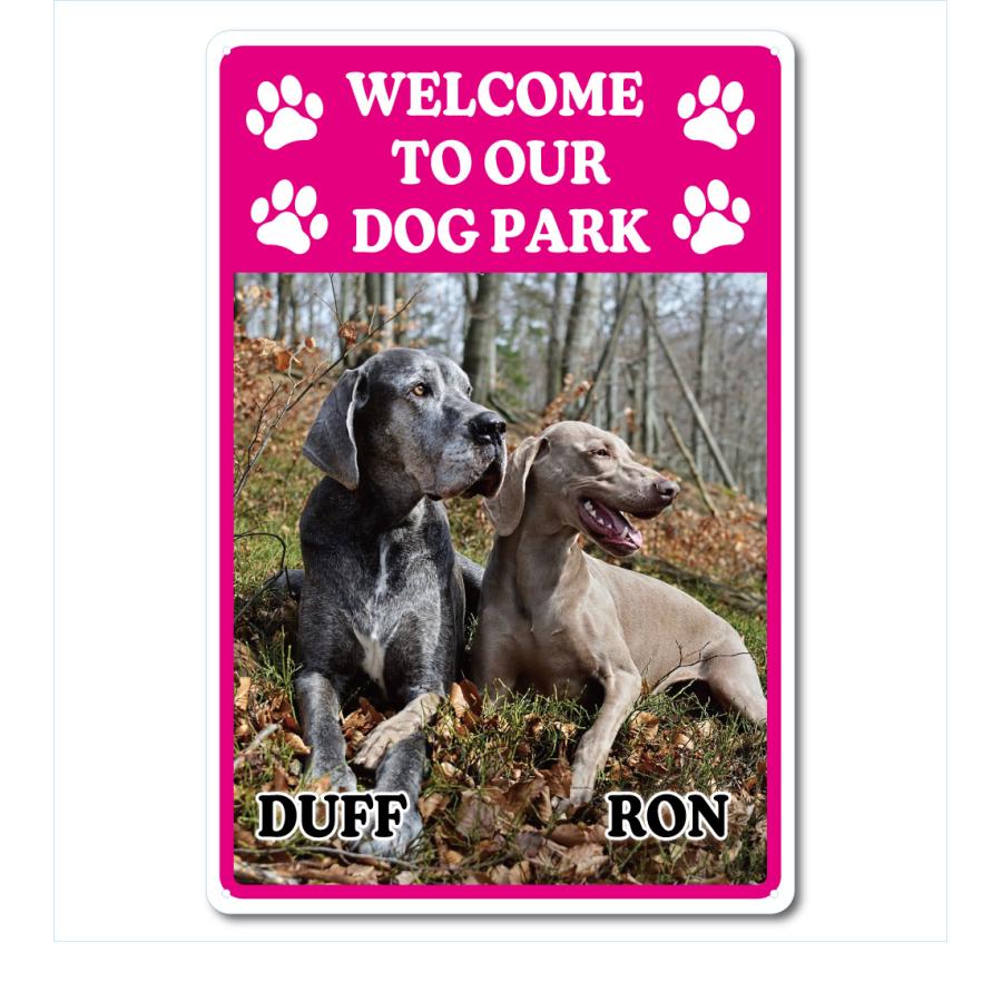 カスタム オリジナル ドッグ パーク サインプレート Welcome  54cm＊36cm「DOG PARK PK」 | 