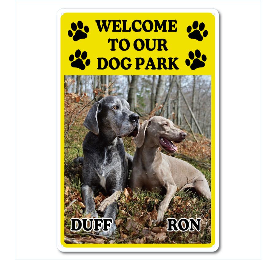 カスタム オリジナル ドッグ パーク サインプレート Welcome  54cm＊36cm「DOG PARK YE」 | 
