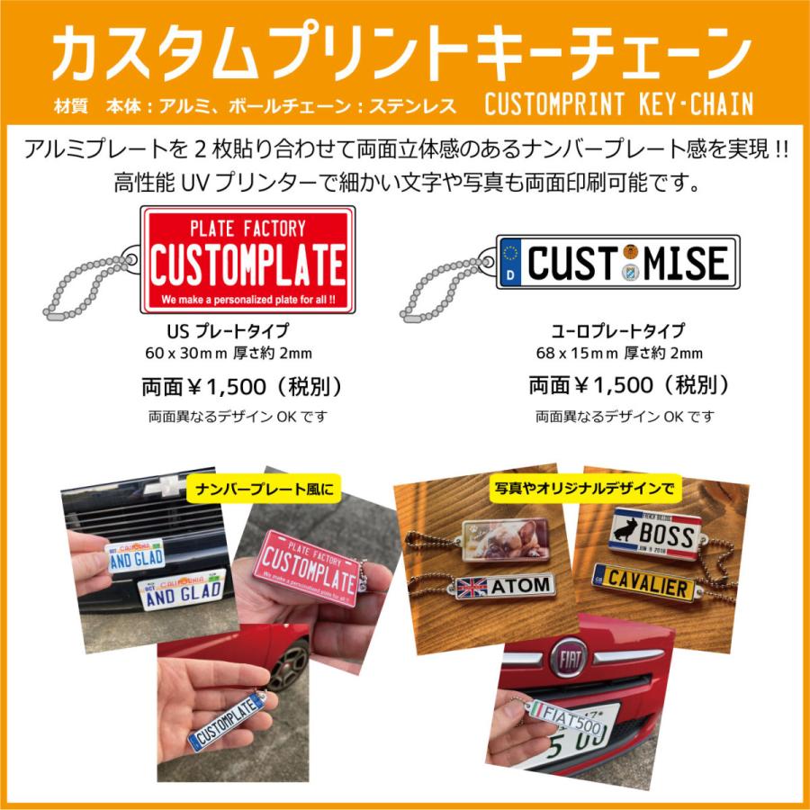 オリジナル 両面プリント キーチェーン KEY CHAIN ナンバープレート US ユーロ アルミ　送料無料メール便 |  | 06