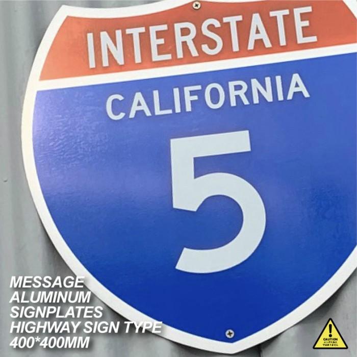 プリント 看板 ハイウェイ標識 プレート 40ｃｍ アルミ 屋外 店舗 ディスプレイ インテリア | 