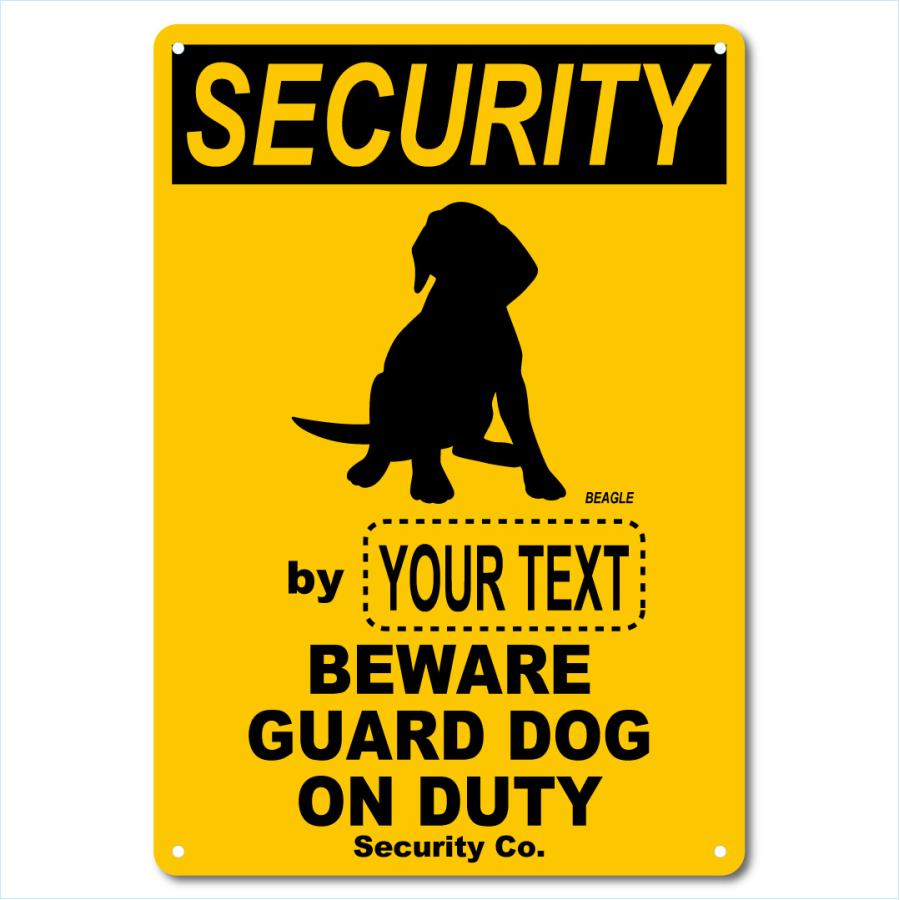 カスタム 名入れ SECURITY DOG アルミサインプレート 36cm＊25cm 「BEAGLE」 |  | 01