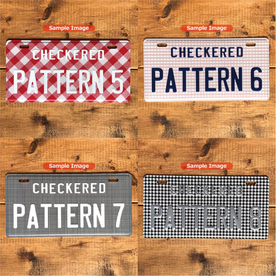表札 オリジナル ナンバープレート 2段 プリント チェック柄 おしゃれ 戸建 カスタムプレート エンボス アルミ 看板 プレゼント 男前 インテリア 本州送料無料 |  | 06