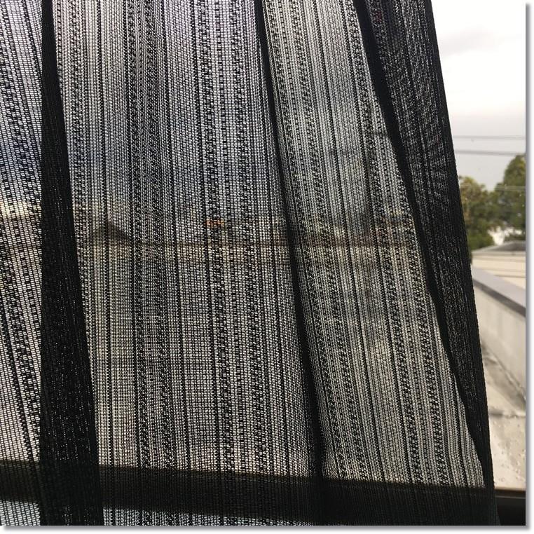 カーテン カフェカーテン レース ミラーレース 145cm幅75cm丈 モダン おしゃれ 黒 ブラック ストライプ柄 ハニカム柄 6 9 75 カーテンいーさ Yahoo 店 通販 Yahoo ショッピング