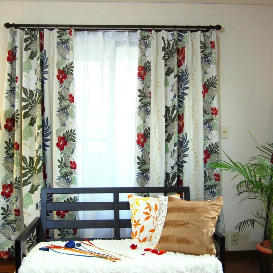 カーテン オーダーカーテン ハワイアン 遮光 1級 おしゃれ 安い 幅45 100cmcm 丈50 140cm 出窓 小窓 8 5548b カーテンいーさ Yahoo 店 通販 Yahoo ショッピング