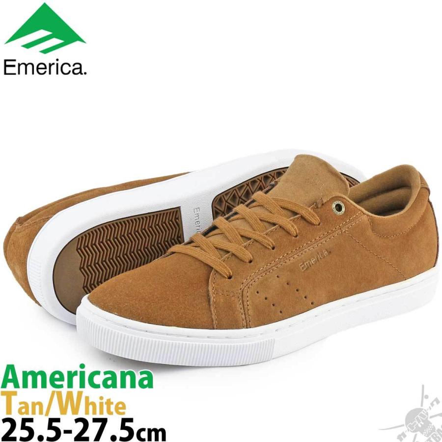 スケボー シューズ エメリカ アメリカーナ タン ホワイト Emerica Americana スケートボード スニーカー 靴 スケシュー スエード ローカット メンズ ブラウン スケートボード専門店カットバック 通販 Yahoo ショッピング