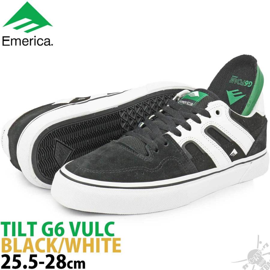 スケボー シューズ エメリカ 25 5 28 Cm チルト ブラック ホワイト Emerica Tilt G6 Vulc スケートボード スエード バルク スニーカー 靴 スケシュー 1376 スケートボード専門店カットバック 通販 Yahoo ショッピング