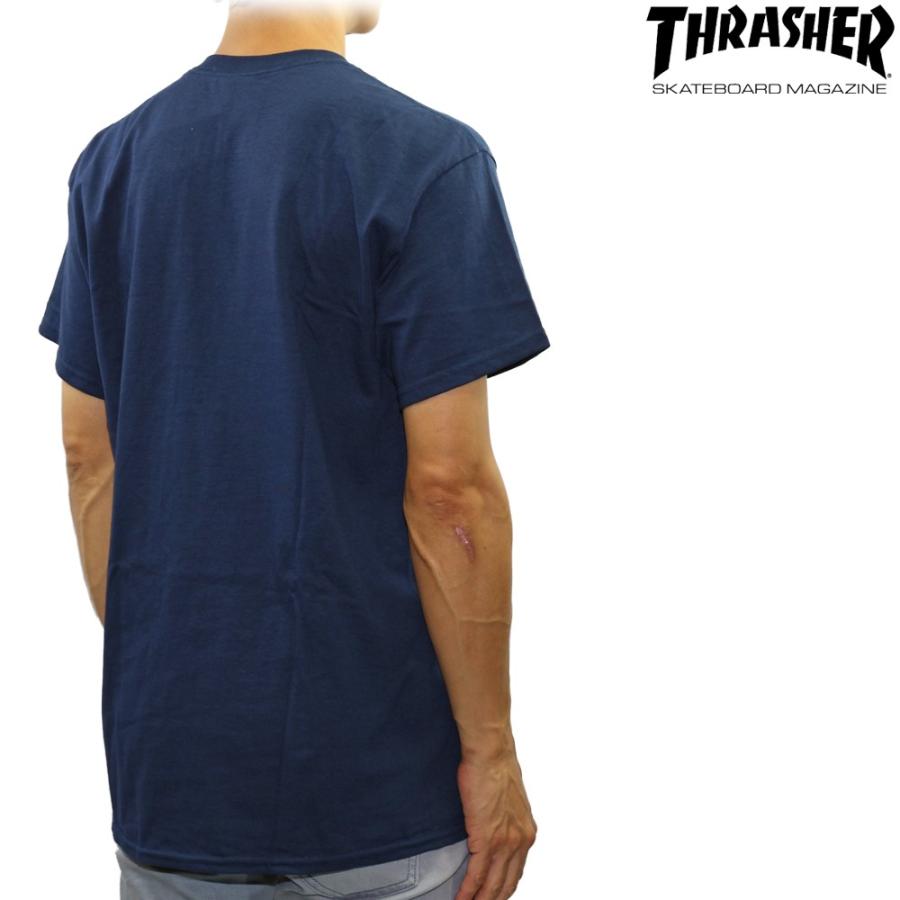 半袖 Tシャツ スラッシャー THRASHER tシャツ Oval S/S Tee Navy Blue オーバル スケートボード スケボー | THRASHER | 01