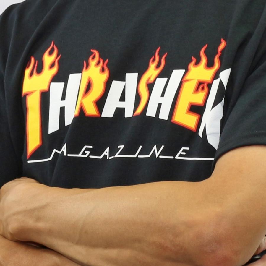 半袖 Tシャツ スラッシャー THRASHER tシャツ Flame Mag S/S Tee Black フレイムマグ スケートボード スケボー | THRASHER | 02