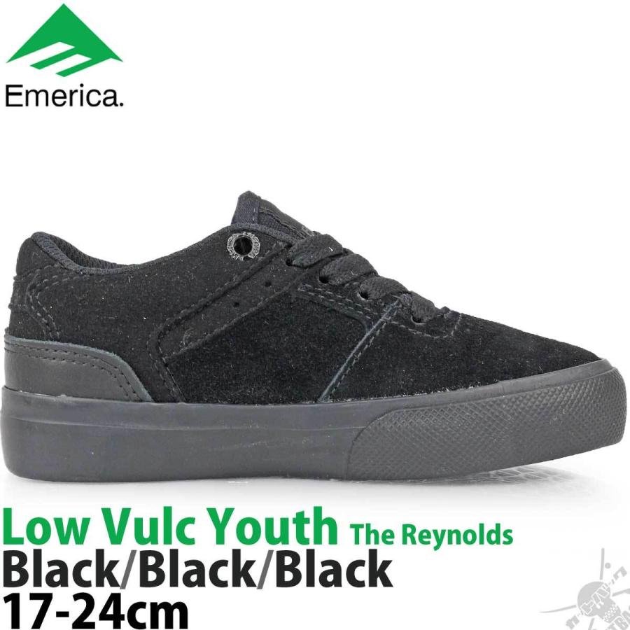 スケボー キッズ シューズ エメリカ 17-24cm The Reynolds Low Vulc Youth Black アンドリュー レイノルズ ロー バルク ユース ブラックスケートボード スニーカ | Emerica | 02