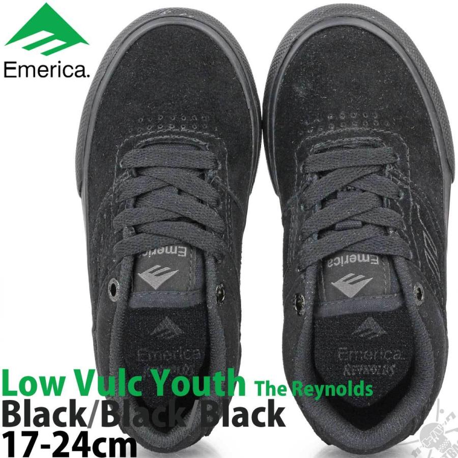 スケボー キッズ シューズ エメリカ 17-24cm The Reynolds Low Vulc Youth Black アンドリュー レイノルズ ロー バルク ユース ブラックスケートボード スニーカ | Emerica | 04
