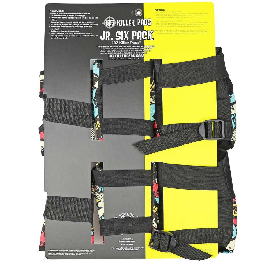 【187killerpads】JR size プロテクター スケートボード キッズ プロテクター 187 KILLER PADS SIX PACK JR BLACK