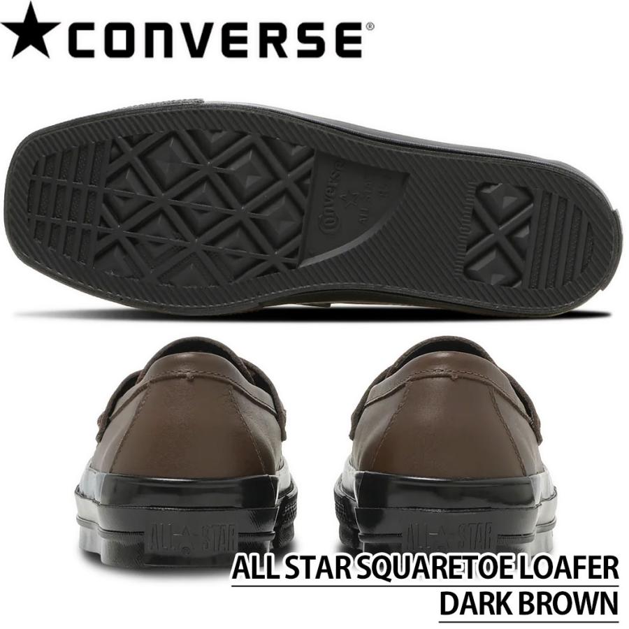 コンバース オールスター スクエアトゥ ローファー メンズ スニーカー 本革 レザー（ブラック ダークブラウン） CONVERSE ALL STAR SQUARETOE LOAFER | CONVERSE | 08